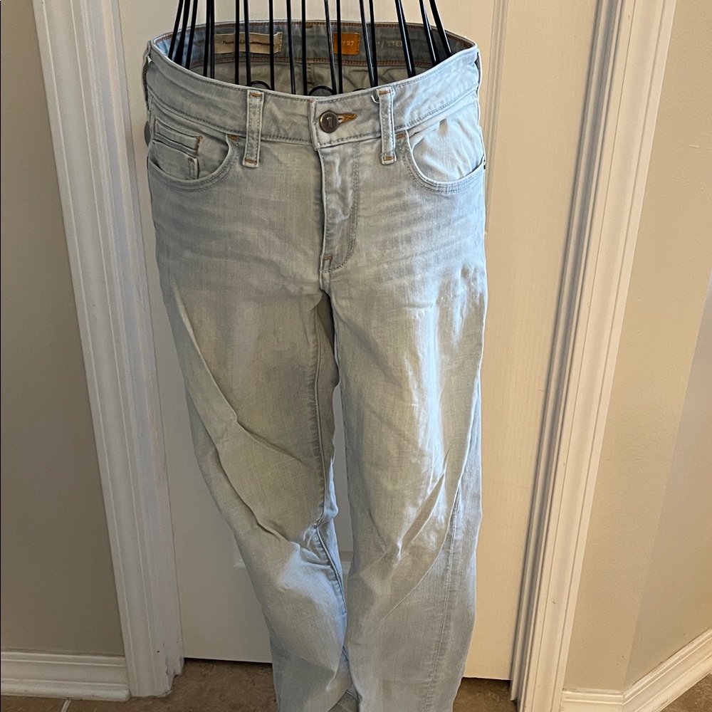 Pilcro and the Letterpress Light Wash Boyfriend Jeans